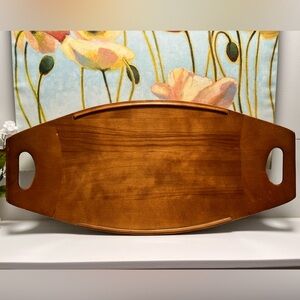Baribocraft Canada Wood Serving Tray with Handles 24x12in Vintage